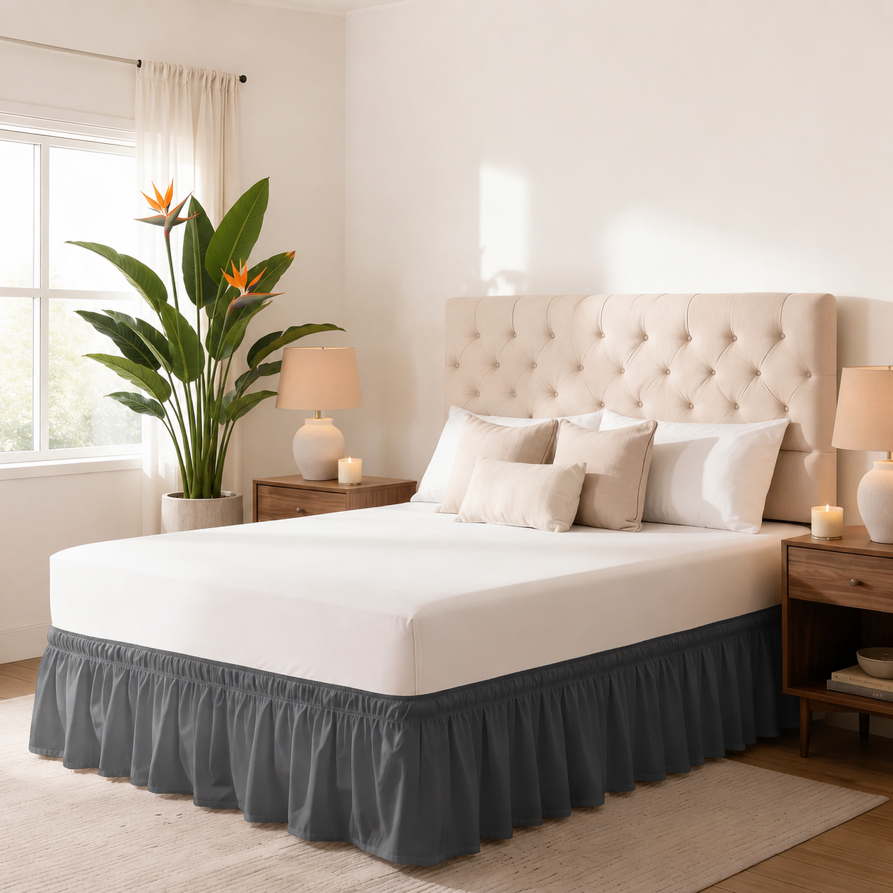 Ruffled Wrap-Around Bed Skirt