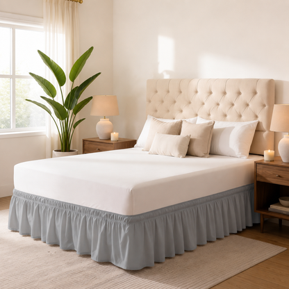 Ruffled Wrap-Around Bed Skirt