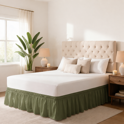 Ruffled Wrap-Around Bed Skirt